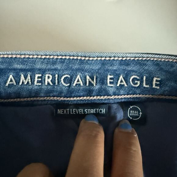 American Eagle Womens Denim Mini Skort 16 Curvy Next Level High Rise Western Y2K - Picture 6 of 9